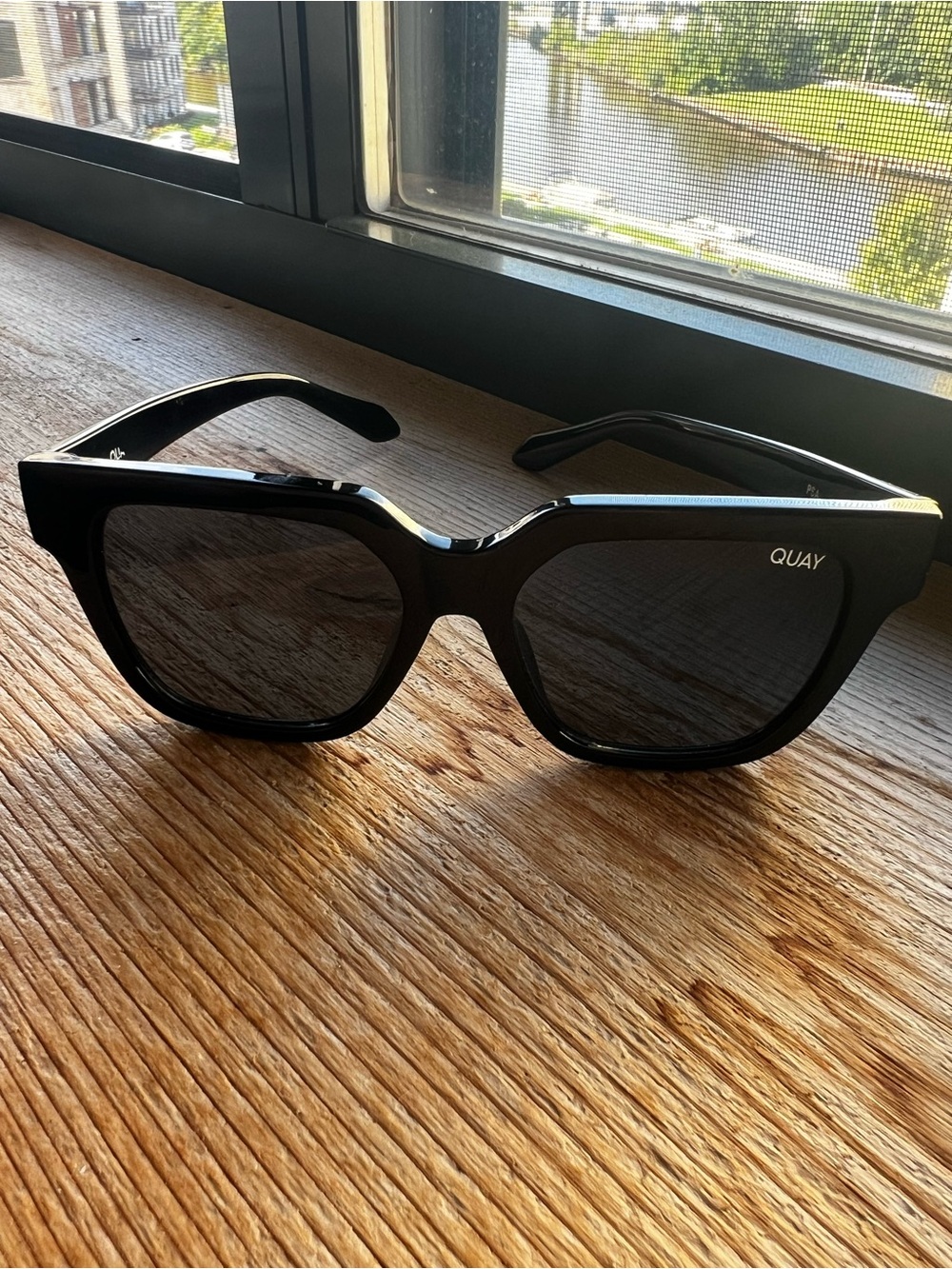 Quay Australia Black Oversized Square Sunglasses